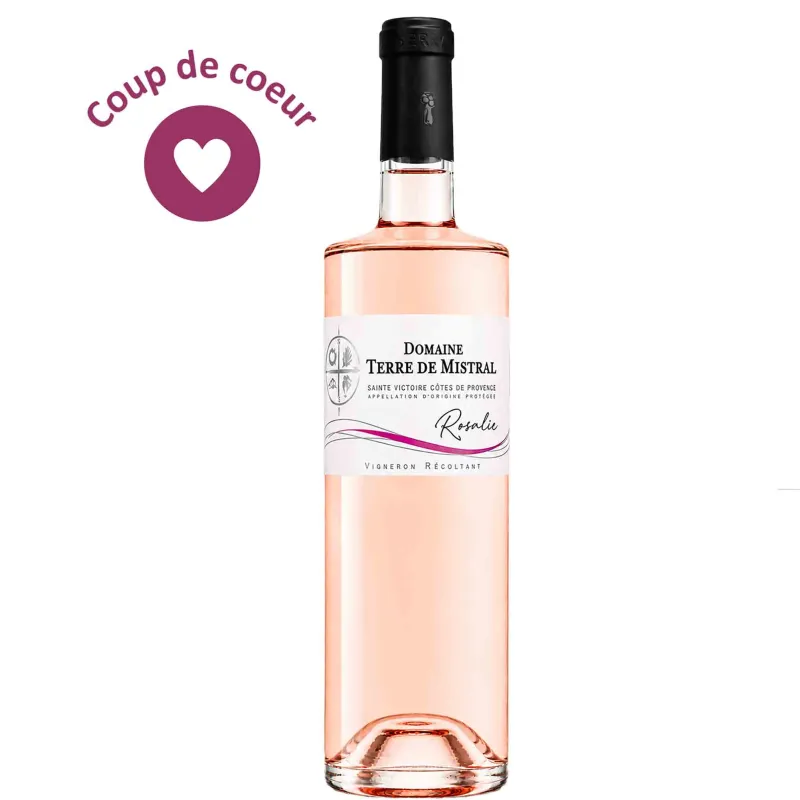 Vin rosé Côtes de Provence - Rosalie - Domaine Terre de Mistral - Cru Sainte Victoire 75cl
