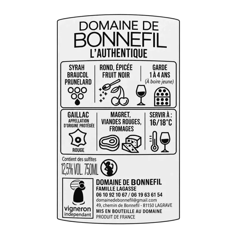 Gaillac - L'Authentique - Domaine de Bonnefil  à un prix irrésistible