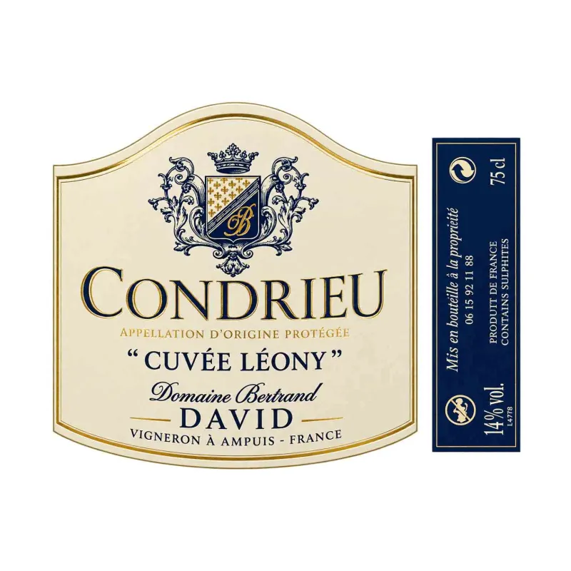 Condrieu Bertrand David :  appellation vin blanc de la Vallée du Rhône