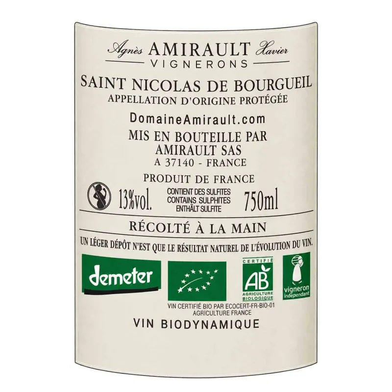 Saint-Nicolas de Bourgueil Les Quarterons de Amirault à prix mini