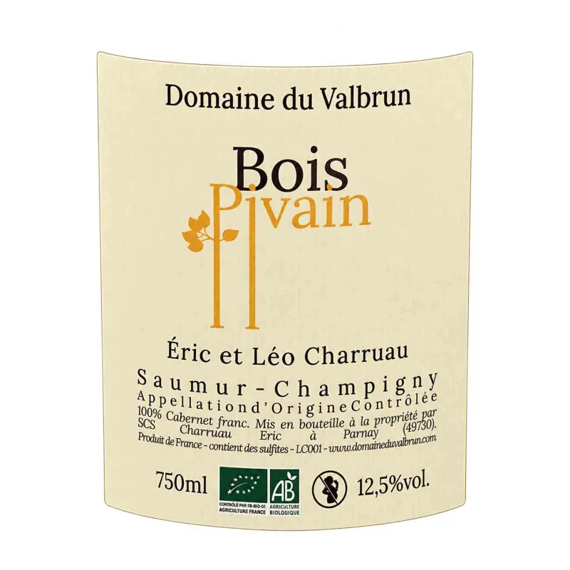 Appellation AOC Saumur Champigny BIO Domaine Valbrun à prix mini