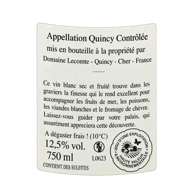 Quincy blanc du Domaine Lecomte au meilleur prix et livré chez vous.