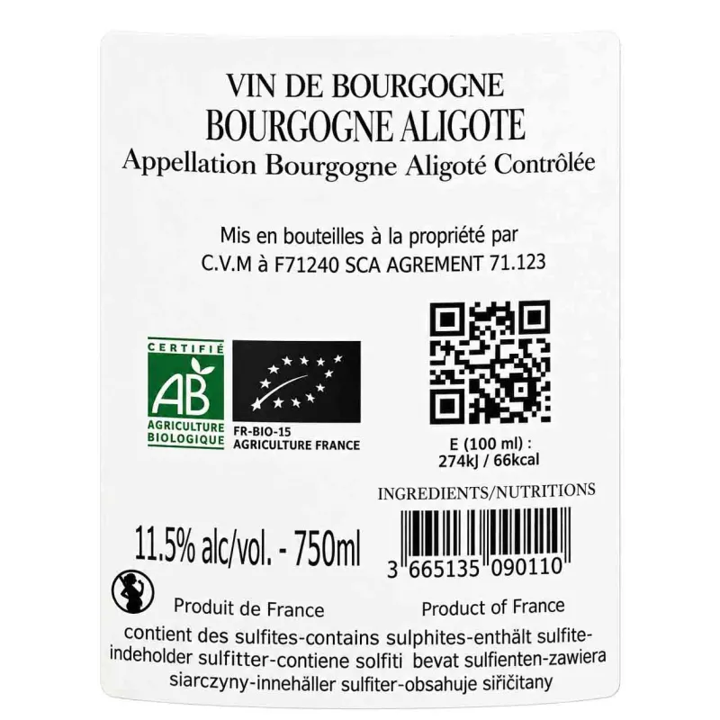 Vin Blanc Bourgogne Aligoté « En Marigny » – Domaine François Chapuis