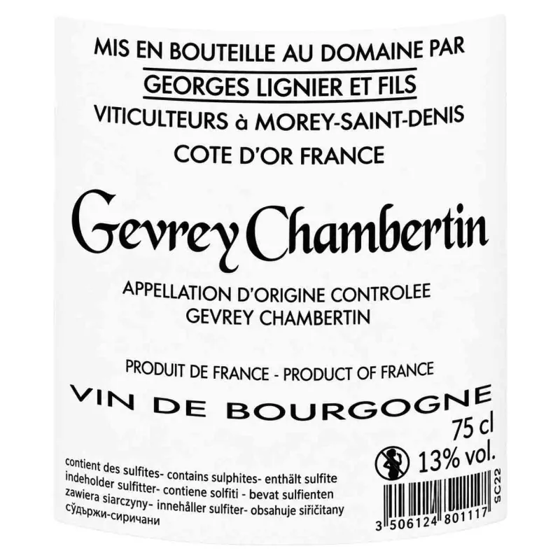 Gevrey-Chambertin Georges Lignier – Grand Pinot Noir de Bourgogne