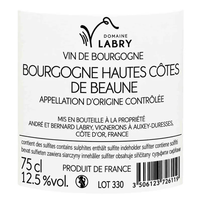 Hautes-Côtes de Beaune Rouge Domaine Labry – Pinot Noir de Bourgogne