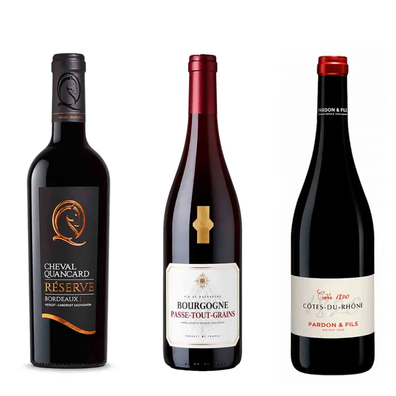 Coffret vin Petit Budget 3 Bouteilles de vin rouge