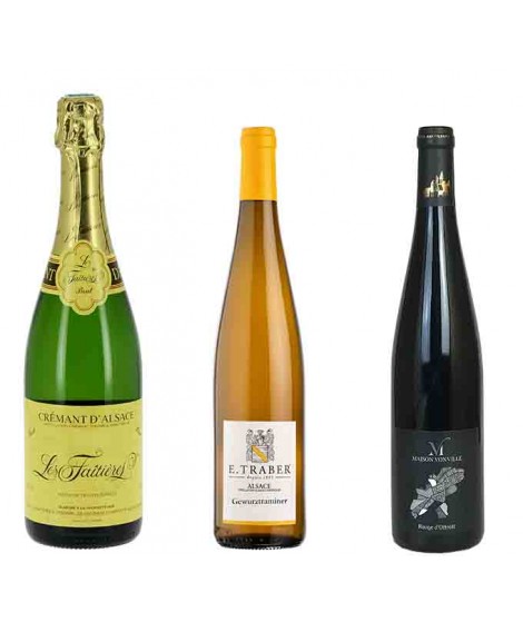 Pack de vins ou coffret Découverte Alsace 3 Bouteilles