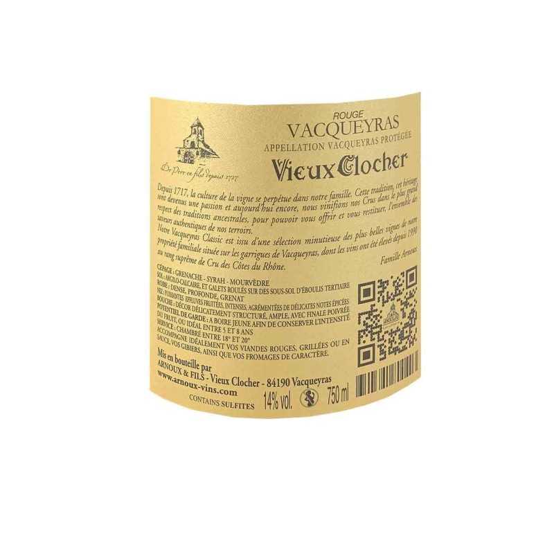 Vin Rouge Rhône -Vacqueyras - Vieux Clocher 75cl