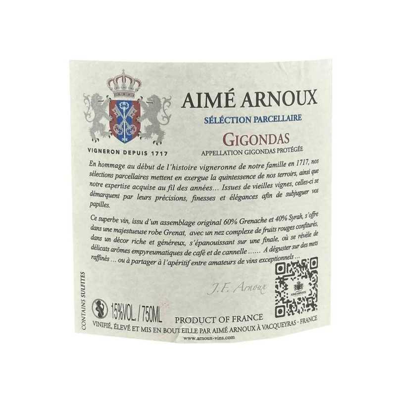 Vin Rouge-Rhône-Gigondas -Sélection Parcellaire-Domaine Aimé Arnoux 75cl