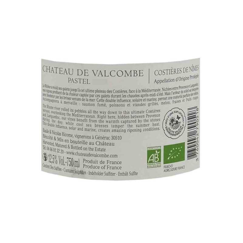 Vin rosé  Pastel AOC Costières de Nîmes - Château de Valcombe