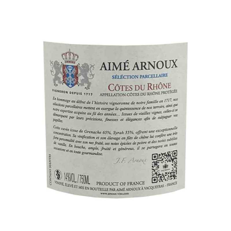 Vin rouge Rhône-Côtes-du-Rhône - Domaine Aimé Arnoux - Sélection parcellaire 75cl