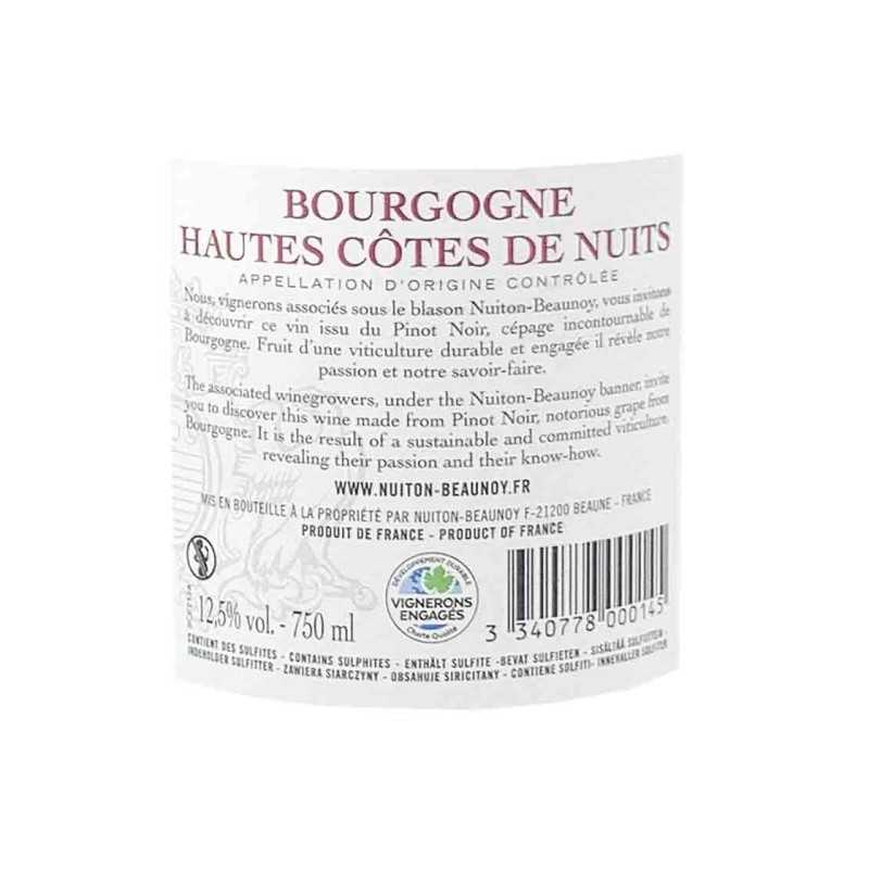 Vin Rouge Bourgogne Hautes Côtes de Nuits - Nuiton Beaunoy 75cl