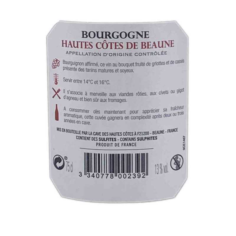 Vin Rouge Bourgogne Hautes Côtes de Beaune - Cave des Hautes Côtes 75cl