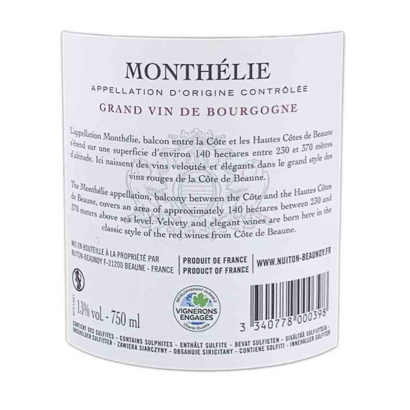Vin Rouge Bourgogne Monthélie - Nuiton Beaunoy 75cl