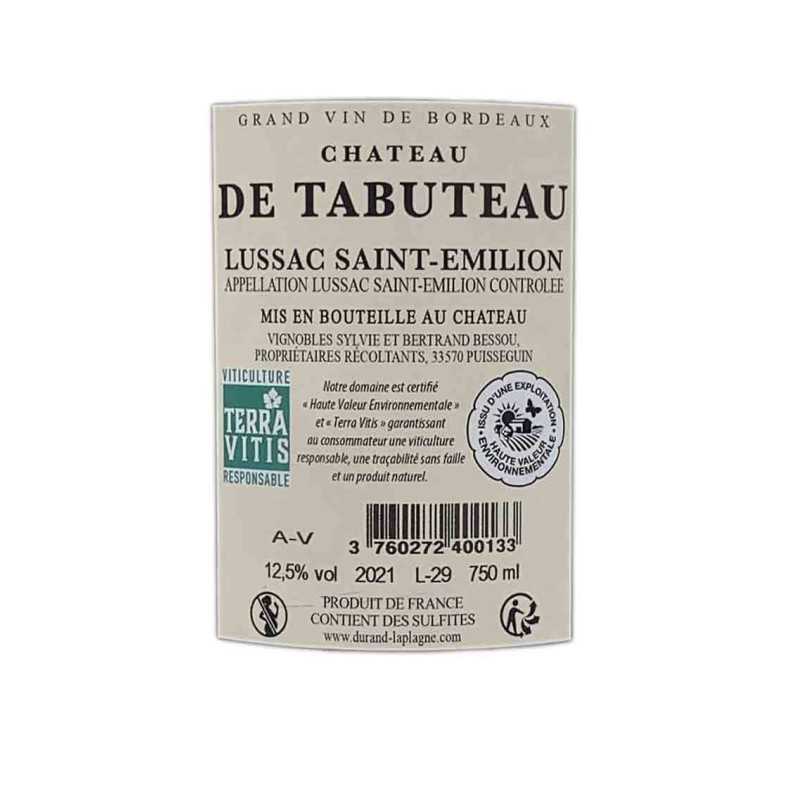 Vin rouge Bordeaux-Lussac Saint Emilion Château de Tabuteau 75cl