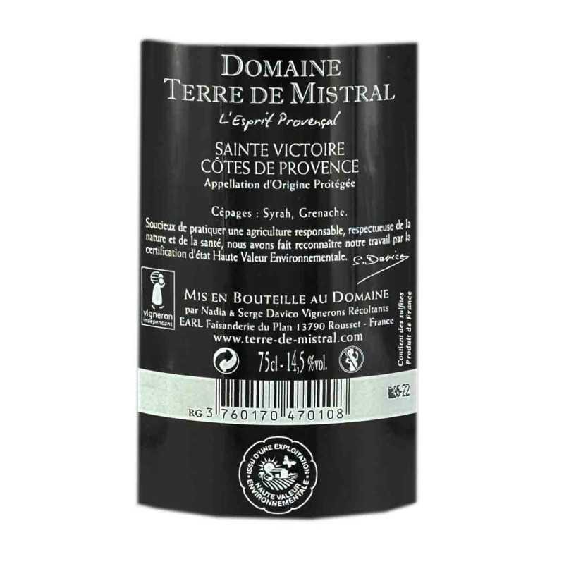 Vin rouge Côtes de Provence - Zaello - Domaine Terre de Mistral 75cl