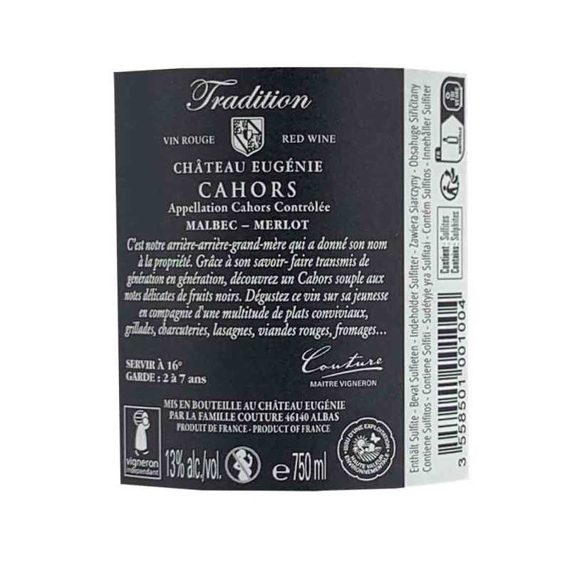 Vin Rouge Cahors - Cuvée Tradition- Château Eugénie Domaine Couture 75cl