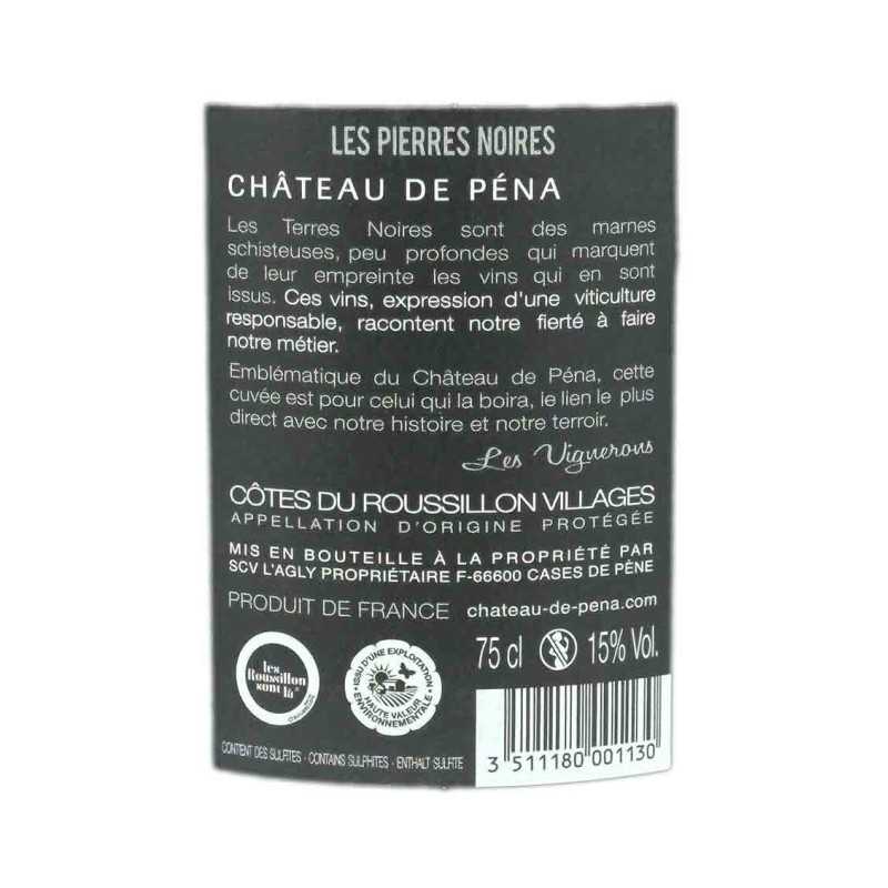 Côtes du Roussillon-Villages- Les Pierres Noires - Château de Péna 75cl