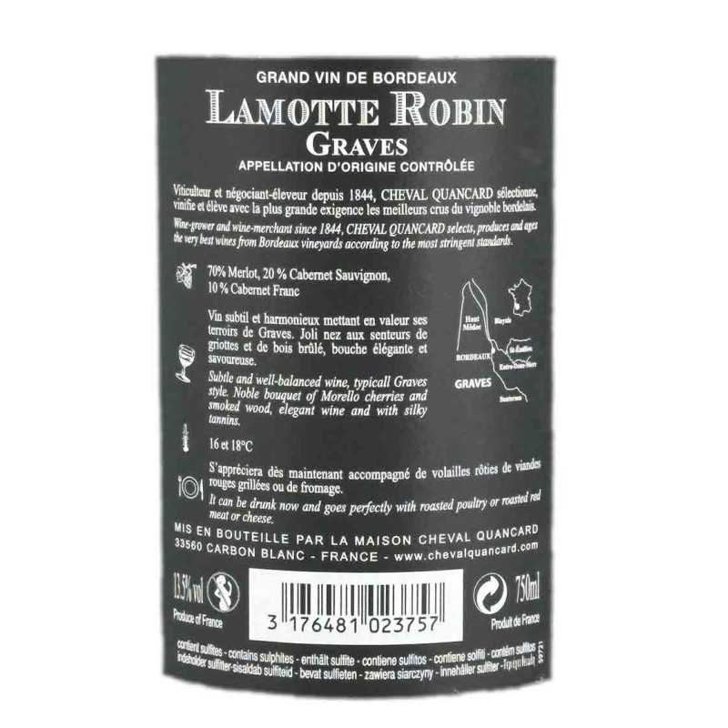 Vin Bordeaux Rouge Graves - LAMOTTE ROBIN 75cl