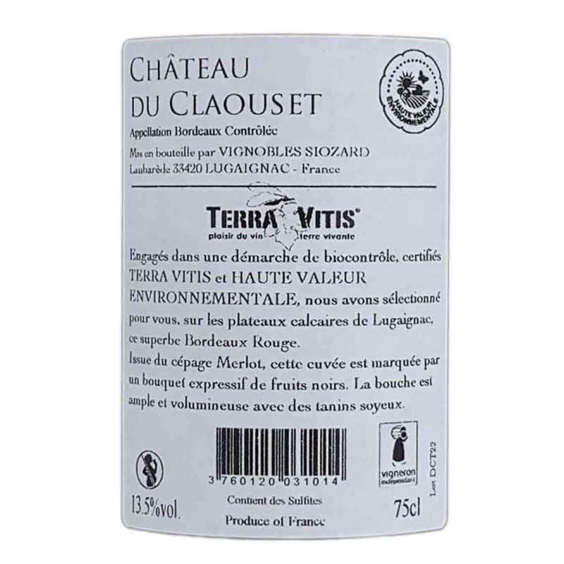 Bordeaux rouge- Château du Claouset- Vignobles Siozard 75cl