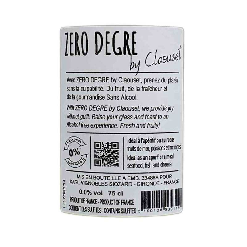 Zéro Degré Claouset- Vin blanc sans alcool - Vignobles Siozard 75cl