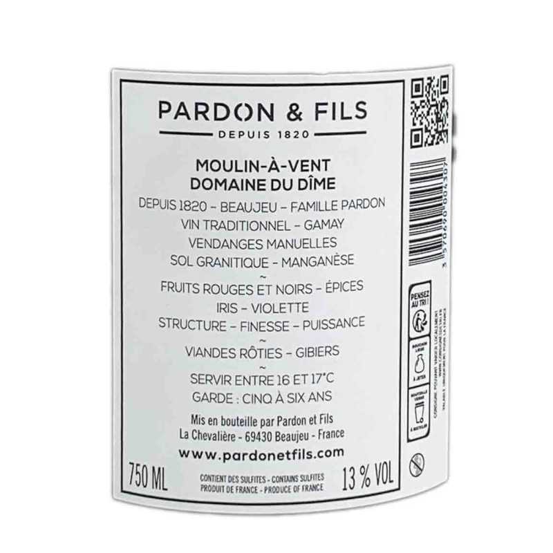 Vin rouge Beaujolais Moulin-à-Vent - Domaine du Dîme 75cl