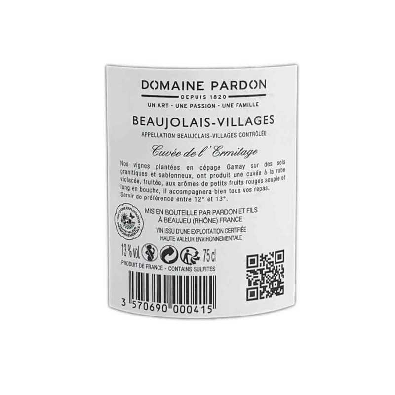 Vin rouge Beaujolais Villages - Domaine Pardon 75cl