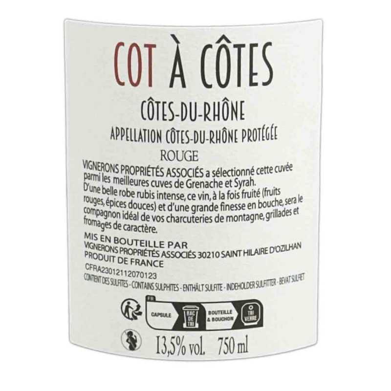 Vin rouge Côtes du Rhône - Cot à Côtes 75cl