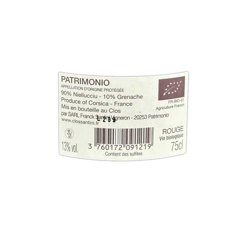 AOP Patrimonio Rouge BIO- Haute Vigne - Clos Santini  75cl