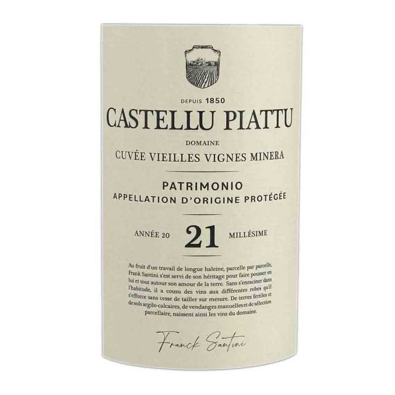 Vin rouge Corse - AOP Patrimonio Vieilles Vignes Rouge BIO- Minera - Castellu Piattu 75cl
