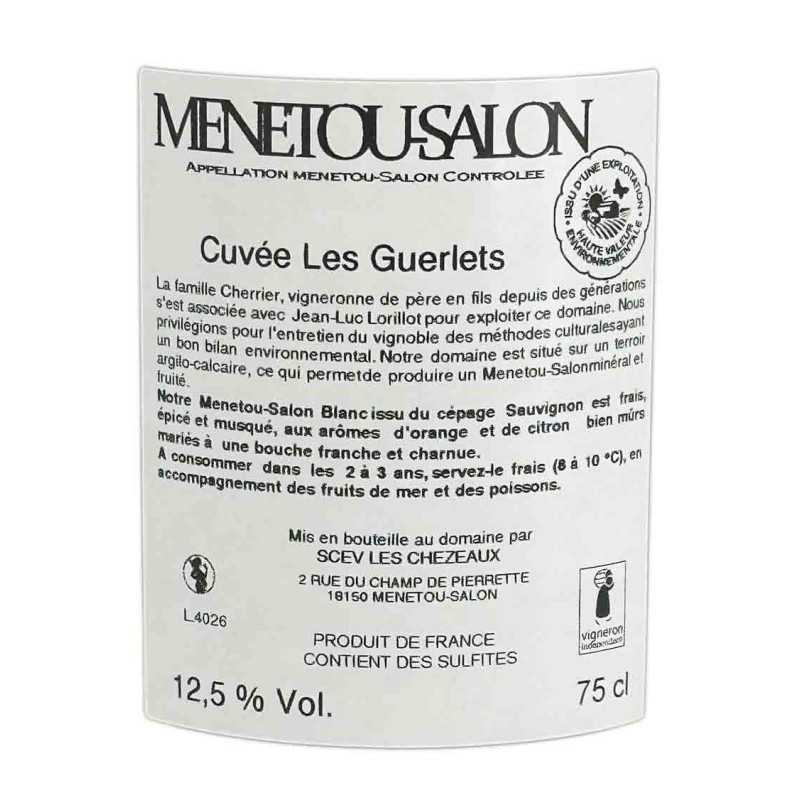 Vin Blanc Menetou-Salon - Cuvée les Guerlets- Domaine du Loriot 75cl