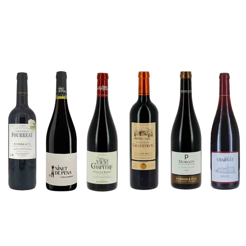 Coffret de vins Petit Budget- 6 Bouteilles vin rouge
