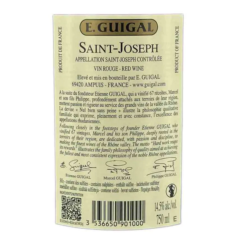 Appellation Saint-Joseph Guigal au meilleur prix et livré chez vous.