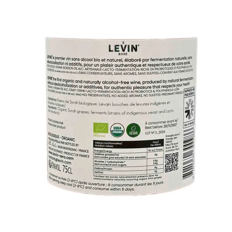 Vin rosé 0% alcool Levin Rosé Villa Noria au meilleur prix.