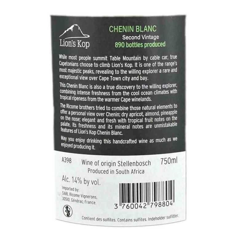 Lion's Kop Chenin Blanc- vin d'Afrique du Sud  - Château de Valcombe
