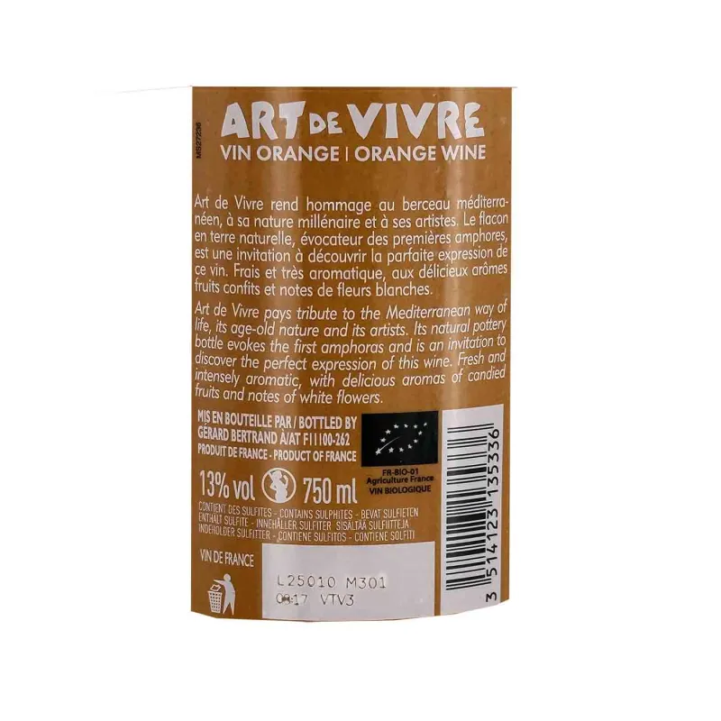Vin Orange Art de Vivre – Gérard Bertrand | Vin Bio du Languedoc