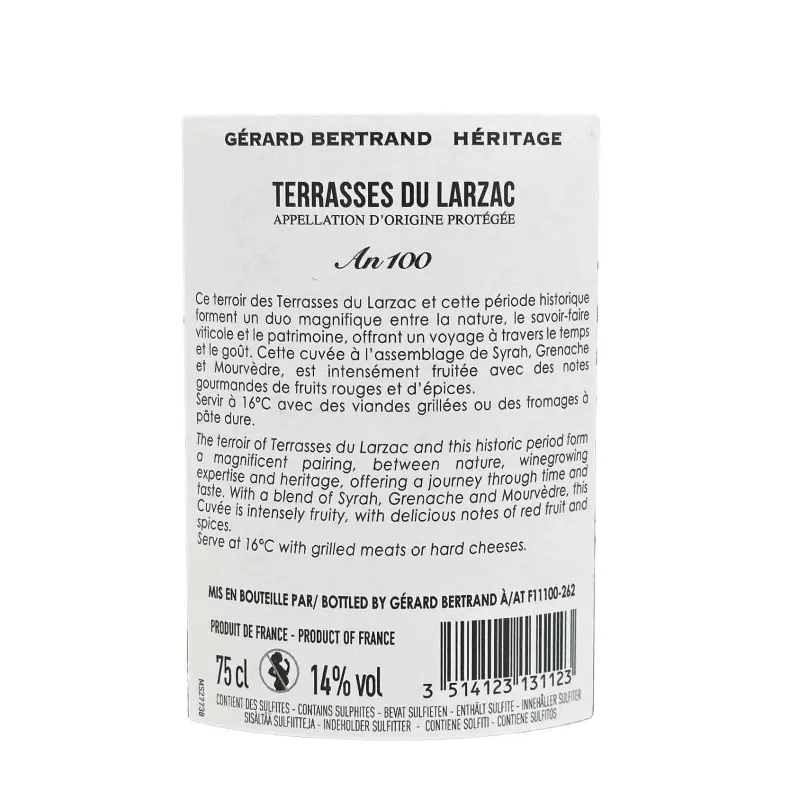 Terrasses du Larzac- Vin rouge Gérard Bertrand | Achat en ligne