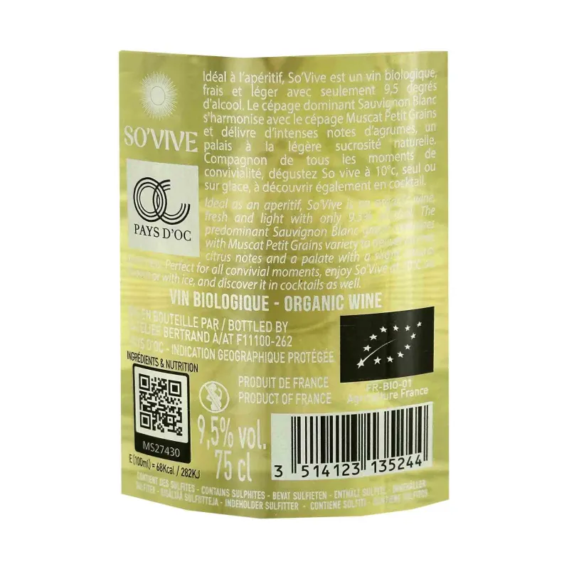 So’vive Gérard Bertrand – Vin blanc faible en alcool au meilleur prix