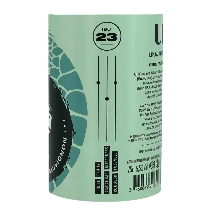 Bière IPA 75 cl au Sauvignon Uby au meilleur prix et livré chez vous.