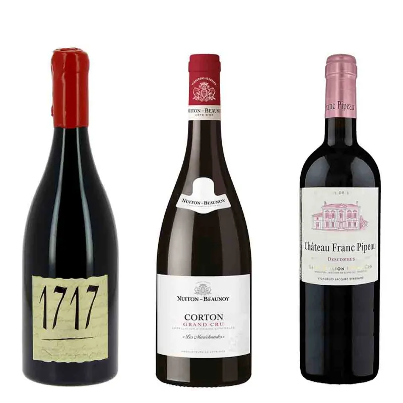 Coffret Vin Rouges Grand Cru | 3 bouteilles Rhône - Bourgogne - Bordeaux