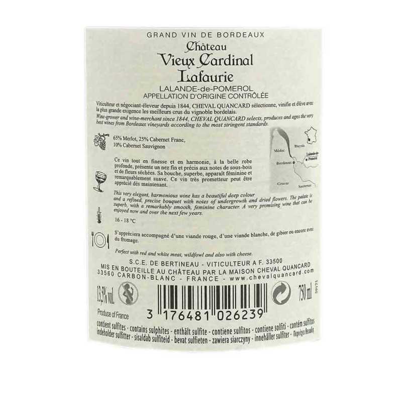 Vin Rouge Bordeaux Lalande de Pomerol - Château Vieux Cardinal Lafaurie 75cl