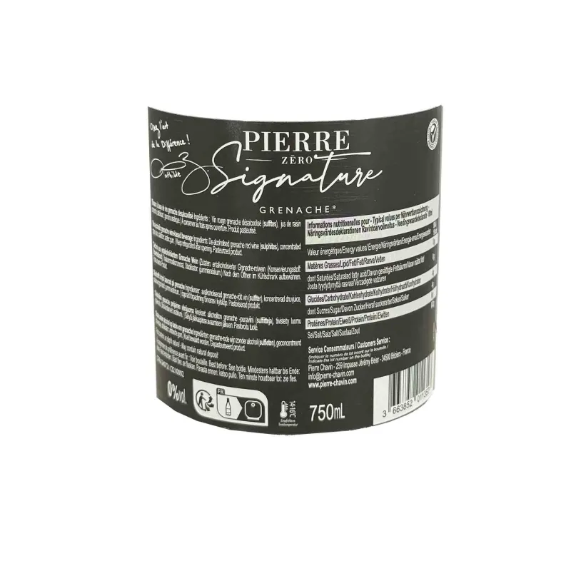 Pierre Zéro Signature Grenache – Vin rouge sans alcool élégant & structuré | Maison Chavin