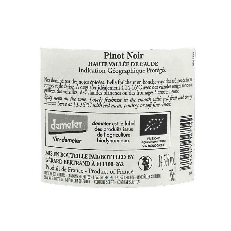 Pinot Noir Domaine de l’Aigle – Gérard Bertrand au meilleur prix.