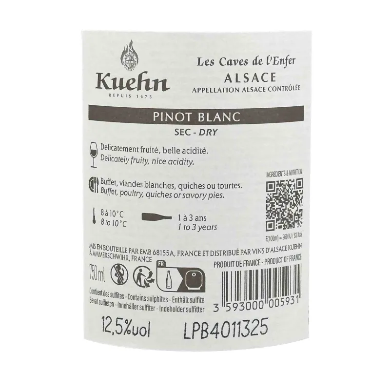 Pinot Blanc d’Alsace – Maison Kuehn | Vin blanc sec, frais et délicat