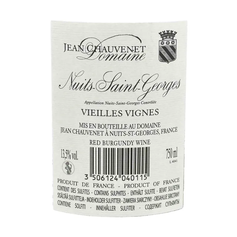 Nuits‑Saint‑Georges Vieilles Vignes Jean Chauvenet – Grand vin rouge