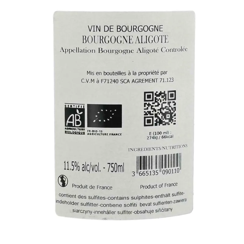 Vin Blanc Bourgogne Aligoté « En Marigny » – Domaine François Chapuis