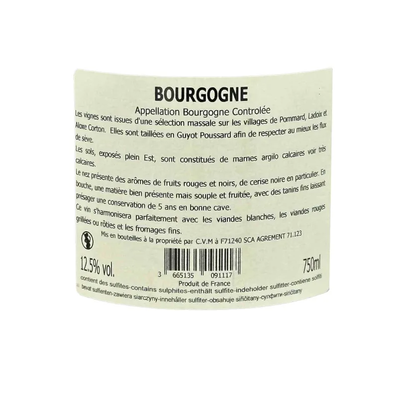 Bourgogne Pinot Noir François Chapuis – Vin Rouge Bio de Bourgogne