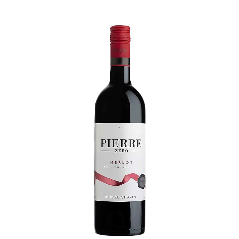 Merlot Pierre Zéro -  vin rouge sans alcool -  souple et fruité