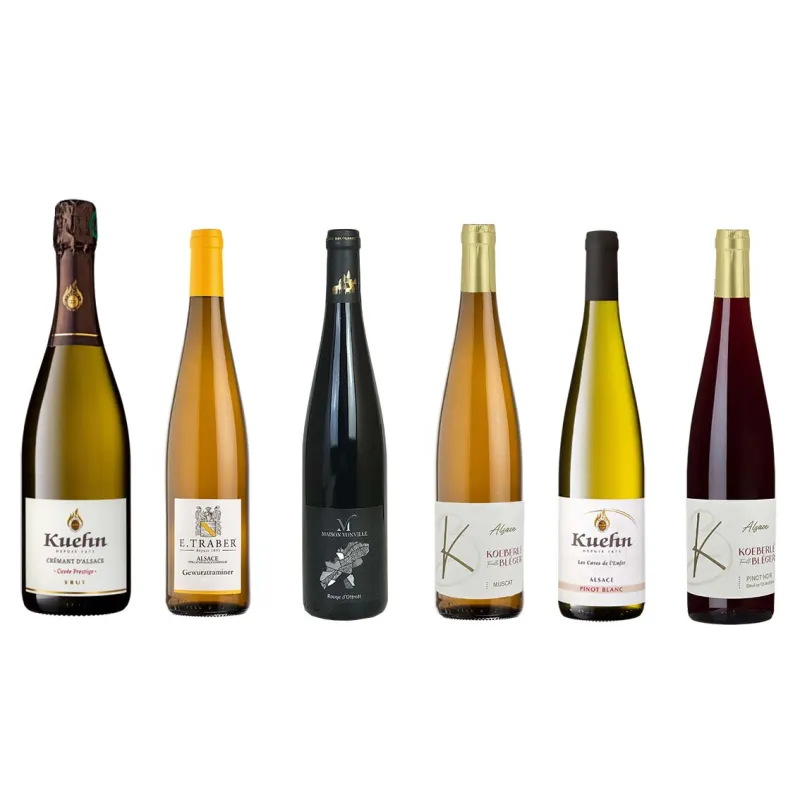 Coffret vin Découverte Alsace sélection 6 Bouteilles