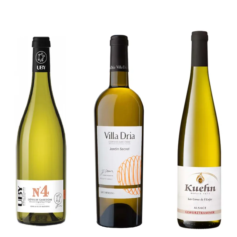 Coffret vin Petit Budget-3 Bouteilles de vin blanc sucré ou moelleux